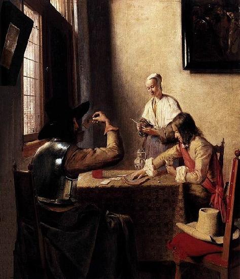 Pieter de Hooch Soldiers Playing Cards France oil painting art